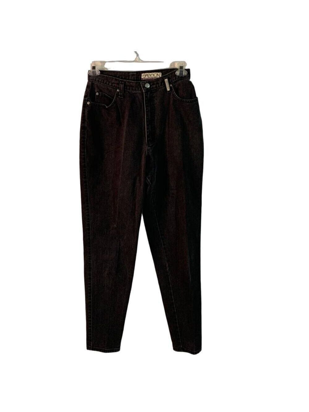SASSON jeanswear vintage off black tapered high waisted mom jeans 13/14 tall